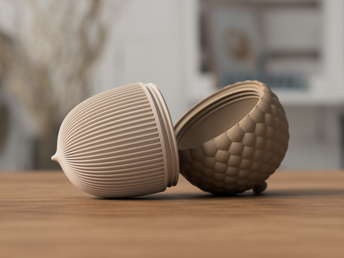 3D gedruckte Eichel Dose mit Schraubverschluss – dekorative Aufbewahrungsdose