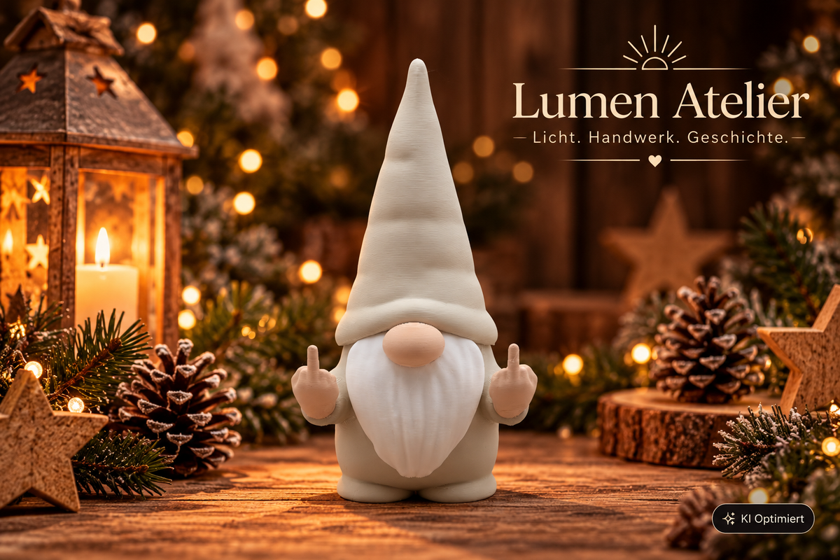 Freche Weihnachtswichtel aus dem 3D-Druck – Lustige Weihnachtsdeko in 8 Farben