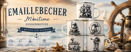 Emaillebecher mit maritimen Kindermotiven: Der perfekte Begleiter für kleine Entdecker