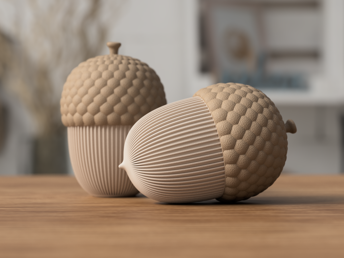 3D gedruckte Eichel Dose mit Schraubverschluss – dekorative Aufbewahrungsdose