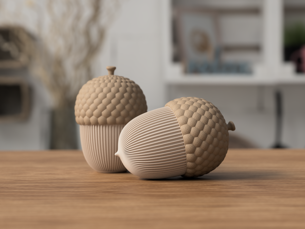 3D gedruckte Eichel Dose mit Schraubverschluss – dekorative Aufbewahrungsdose