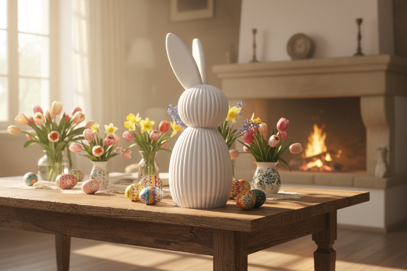 Minimalistischer Osterhase – 3D Druck – Moderne Osterdekoration