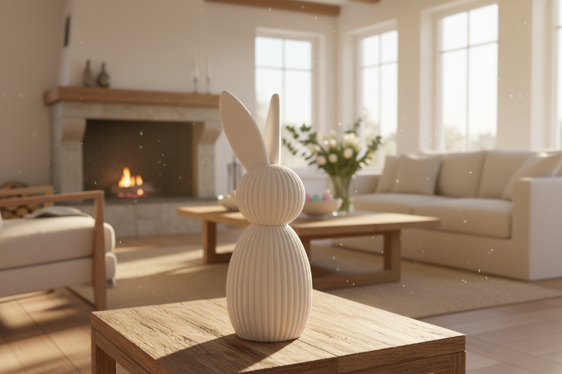 Minimalistischer Osterhase – 3D Druck – Moderne Osterdekoration
