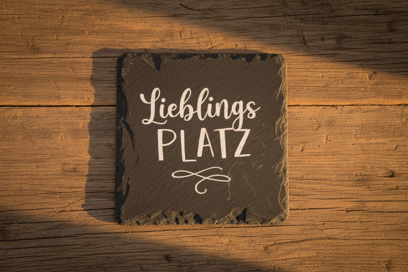 Schieferuntersetzer mit Sprüchen - graviert - Geschenk für Gäste, Familie & Zuhause