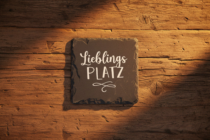 Schieferuntersetzer mit Sprüchen - graviert - Geschenk für Gäste, Familie & Zuhause