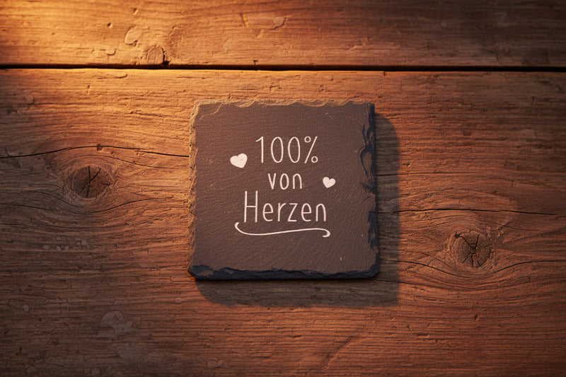 Schieferuntersetzer mit Sprüchen - graviert - Geschenk für Gäste, Familie & Zuhause