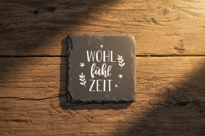 Schieferuntersetzer mit Sprüchen - graviert - Geschenk für Gäste, Familie & Zuhause