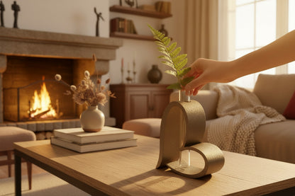 Herz Vase 3D Druck – Moderne Design Vase mit Glasröhrchen – Minimalistische Deko Geschenk Idee