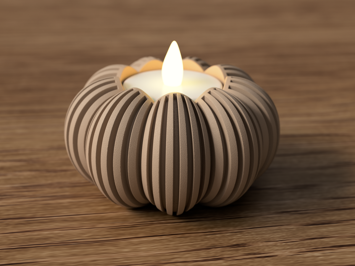 Kürbis Teelichthalter – 3D-gedruckte Herbst- & Halloween Deko