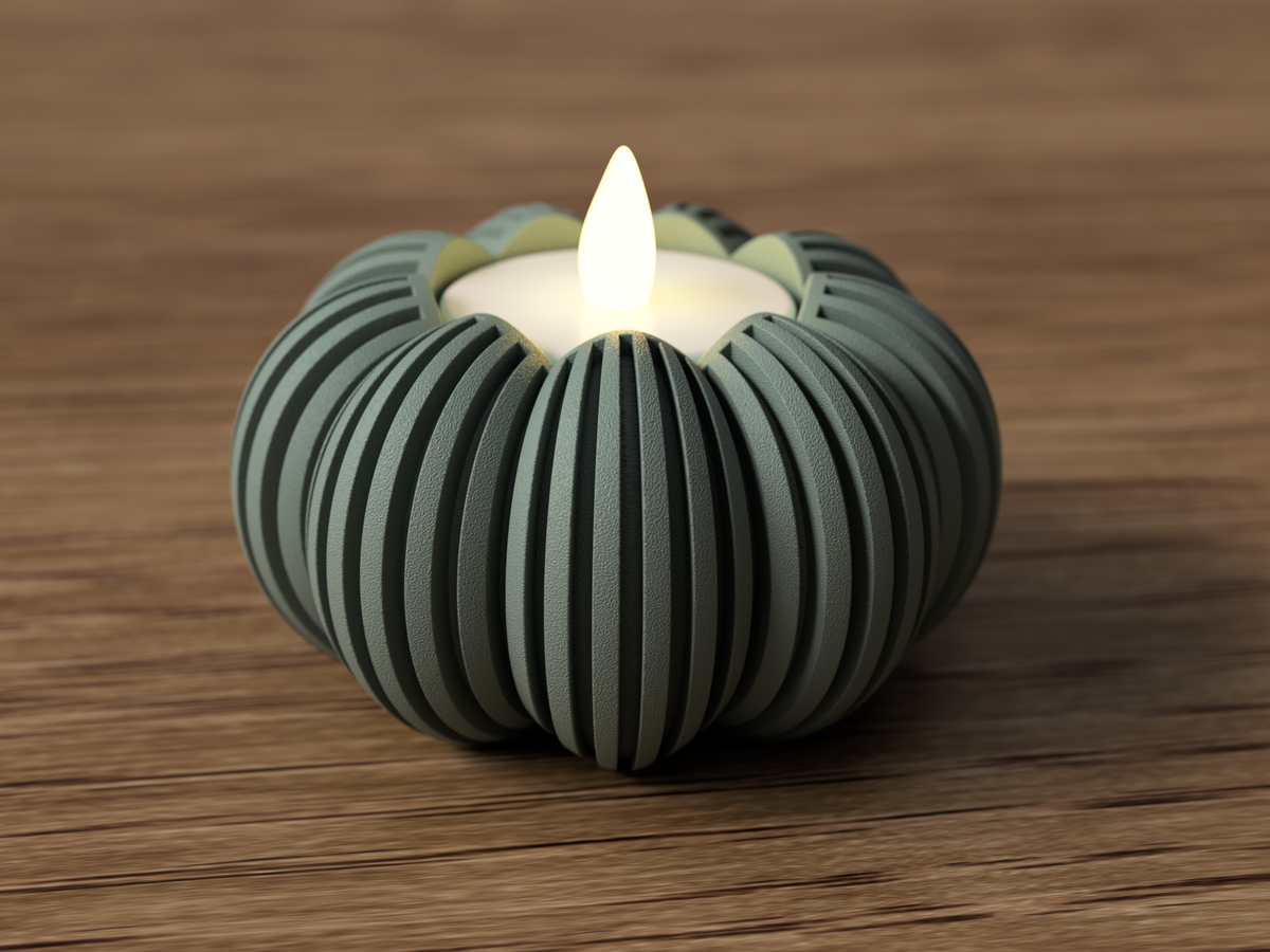 Kürbis Teelichthalter – 3D-gedruckte Herbst- & Halloween Deko