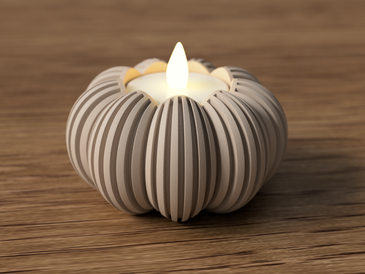 Kürbis Teelichthalter – 3D-gedruckte Herbst- & Halloween Deko