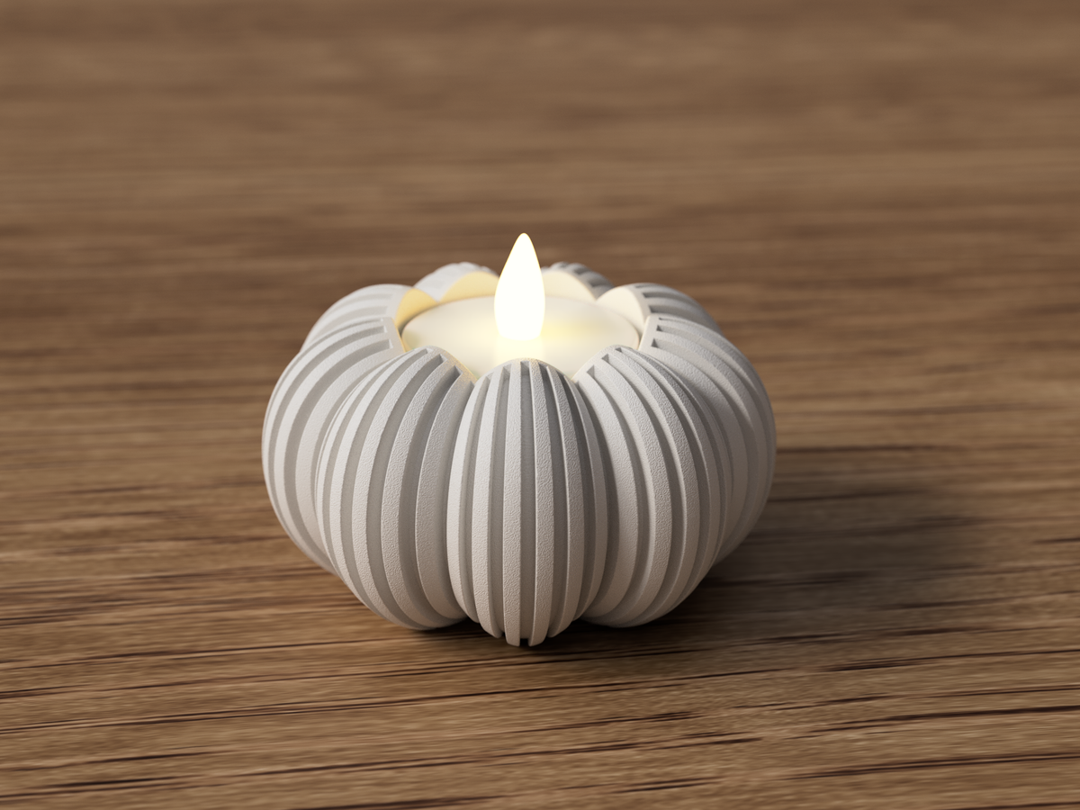 Kürbis Teelichthalter – 3D-gedruckte Herbst- & Halloween Deko