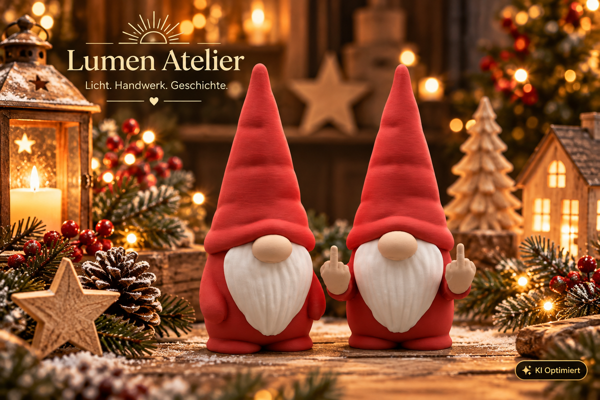 Freche Weihnachtswichtel aus dem 3D-Druck – Lustige Weihnachtsdeko in 8 Farben